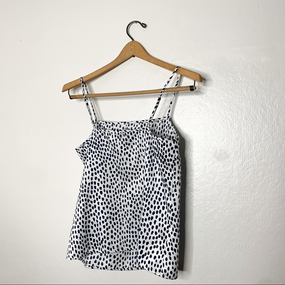 J.‎ Crew Brushstroke Polka Dot Blue White Cami Tank Top XS - Picture 8 of 8